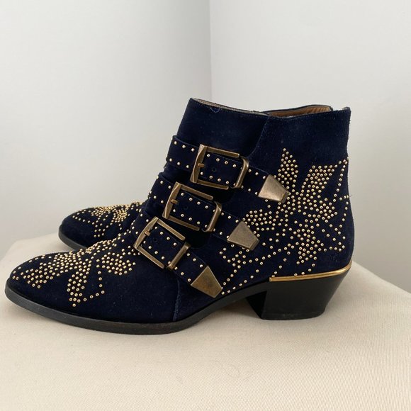 Chloe Susanna Boot in Navy Suede, size 37 - Picture 5 of 16